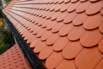 dach po czyszczeniu ciśnieniowym – usunięte naloty biologiczne i przywrócony estetyczny wygląd